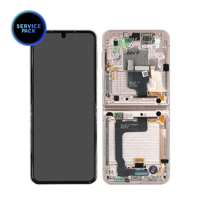 Bloc écran OLED pour SAMSUNG Z Flip 4 F721 - SERVICE PACK - Or Rose