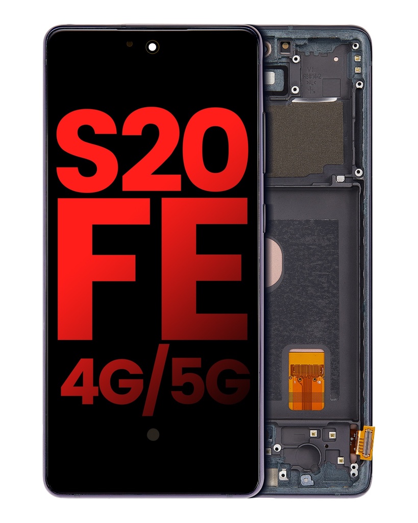 Bloc écran OLED avec châssis compatible SAMSUNG S20 FE 4G et 5G - Aftermarket Plus - Cloud Navy