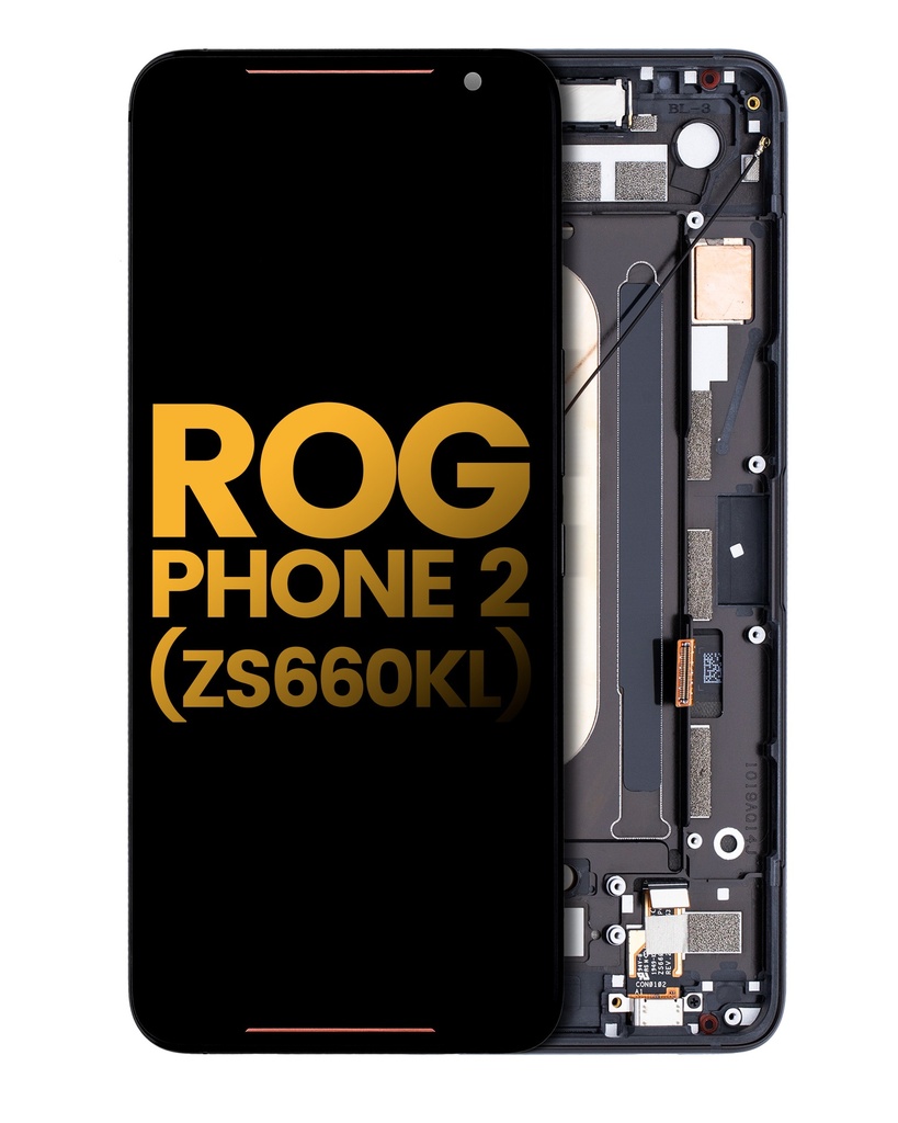 Bloc écran OLED avec châssis pour Asus ROG Phone 2 - ZS660KL - Reconditionné - Noir