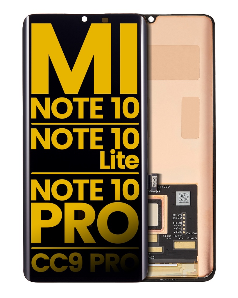 Bloc écran OLED sans châssis compatible Xiaomi Mi Note 10 / Mi Note 10 Lite - Mi Note 10 Pro  - CC9 Pro - Reconditionné - Toutes couleurs
