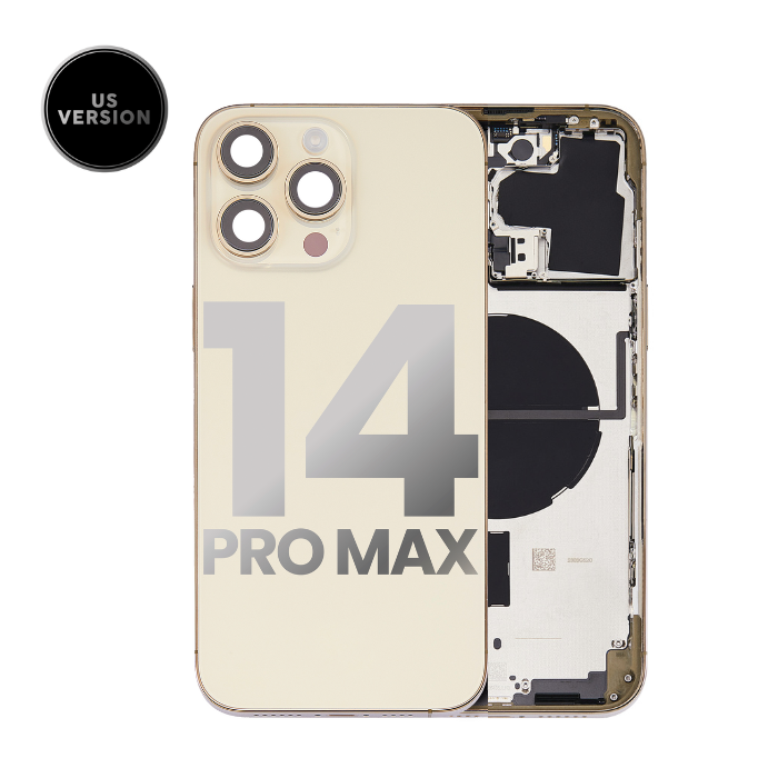 Châssis avec nappe pour iPhone 14 Pro Max - Grade A - avec logo - Version US sans lecteur SIM - Or