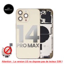 Châssis avec nappe pour iPhone 14 Pro Max - Grade A - avec logo - Version US sans lecteur SIM - Or