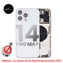 Châssis avec nappe pour iPhone 14 Pro Max - Grade A - avec logo - Version US sans lecteur SIM - Argent