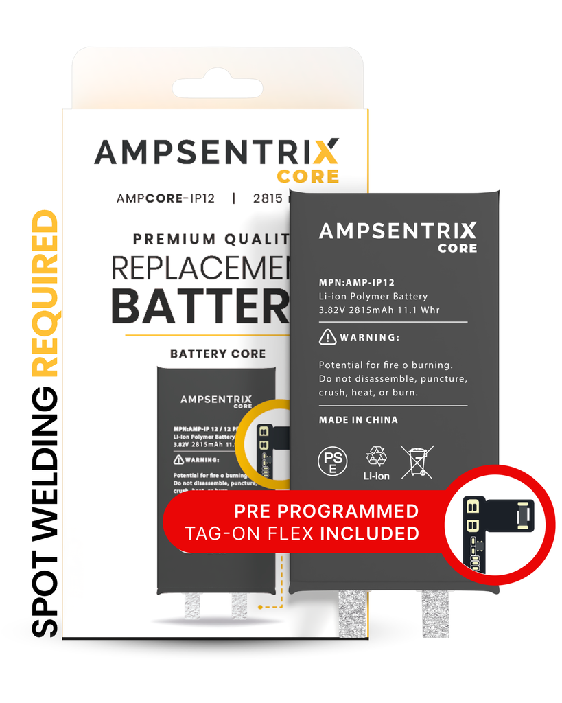 Batterie à souder avec Tag-On Flex compatible pour iPhone 12 Pro - AmpSentrix