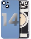 Vitre arrière avec adhésif et MagSafe original pour iPhone 14 - Avec Logo - Grade A - Bleu
