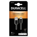 Câble USB-A vers Lightning C89 1M - Duracell - Noir