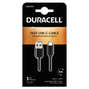 Câble USB-A vers USB-C 3.0 1M - Duracell - Noir