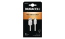 Câble USB-A vers USB-C 3.0 1M - Duracell - Blanc