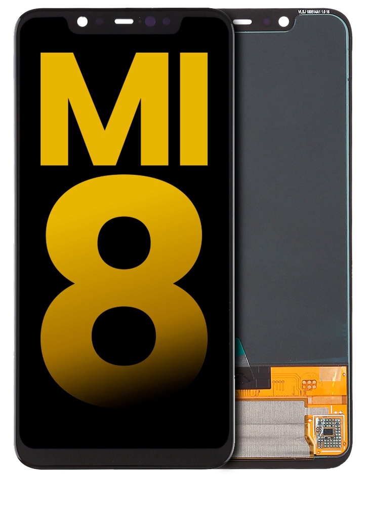 Bloc écran LCD sans châssis compatible Xiaomi Mi 8 - Reconditionné - Noir