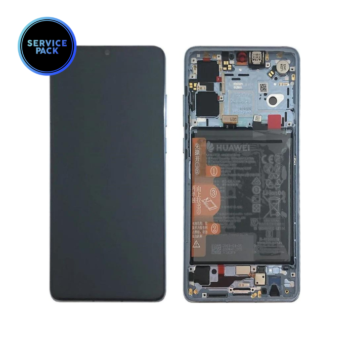 Bloc écran OLED avec batterie pour HUAWEI P30 Nouvelle version - SERVICE PACK - Blanc