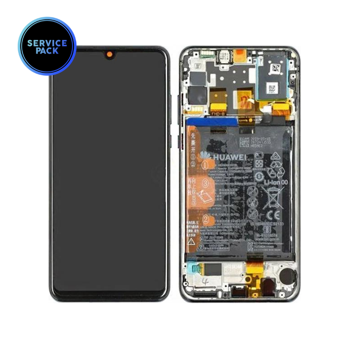 Bloc écran LCD avec batterie pour HUAWEI P30 Lite 2020 - SERVICE PACK - Noir