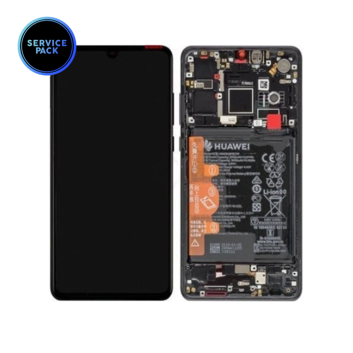 Bloc écran OLED avec batterie pour HUAWEI P30 - SERVICE PACK - Noir