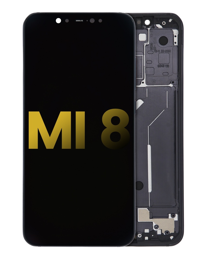 Bloc écran OLED avec châssis compatible Xiaomi Mi 8 - Reconditionné - Noir