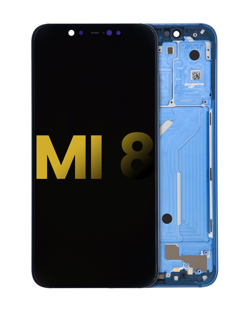 Bloc écran OLED avec châssis compatible Xiaomi Mi 8 - Reconditionné - Bleu