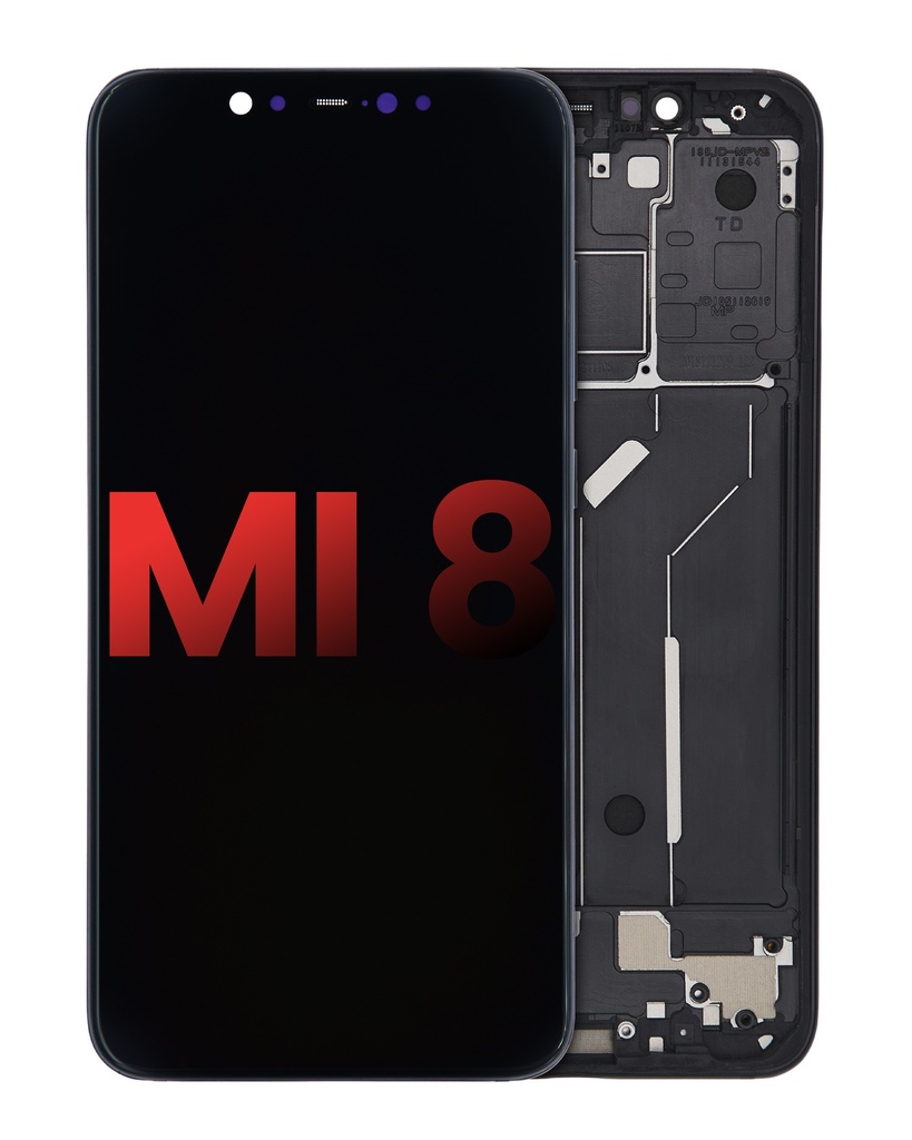 Bloc écran OLED avec châssis compatible Xiaomi Mi 8 - Aftermarket Plus - Noir