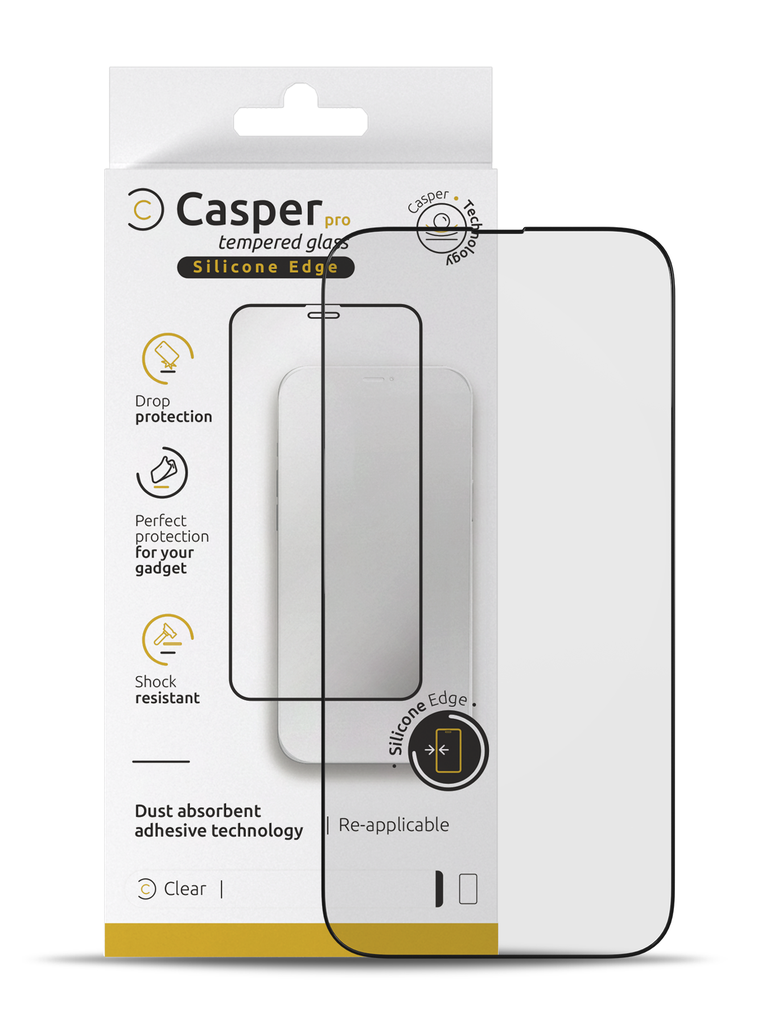 Verre trempé Clair compatible iPhone 14 Pro Max Apple - Casper Pro Silicone Edge