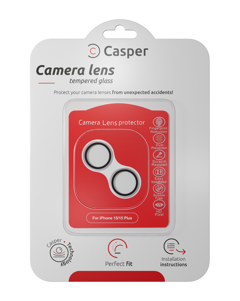 Protection lentille pour iPhone 15 - 15 Plus - Apple - Casper - Jaune