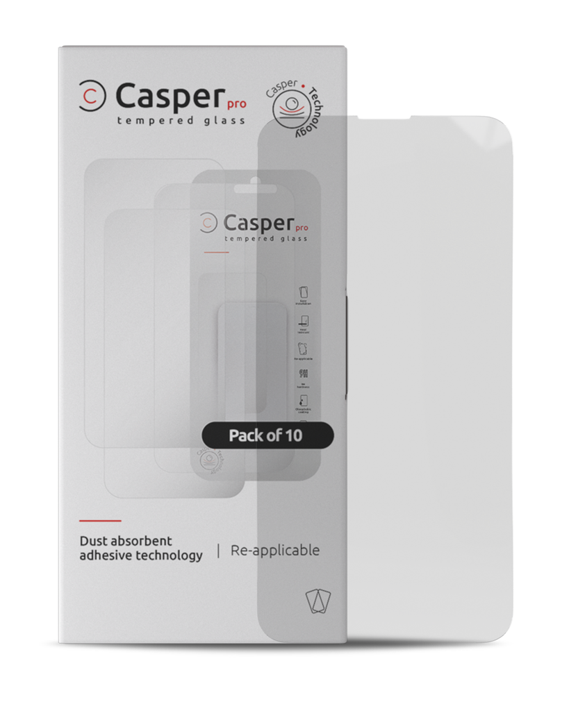 Lot de 10 Verres trempés Clair pour iPhone 15 Plus et iPhone 16 Plus - Apple - Casper Pro