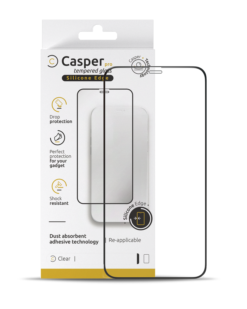 Verre trempé Clair pour iPhone 15 et iPhone 16 - Apple - Casper Pro Silicone