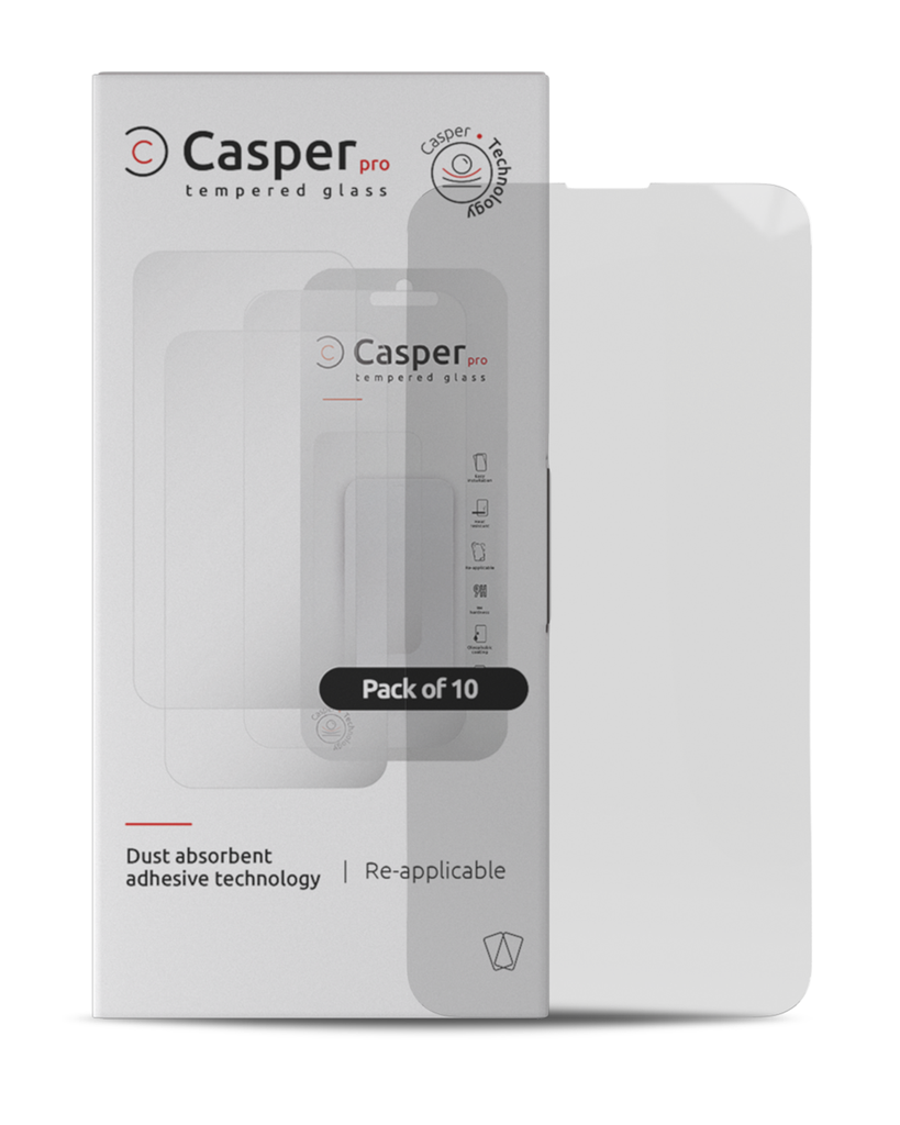 Lot de 10 Verres trempés Clair pour iPhone 15 et iPhone 16 - Apple - Casper Pro