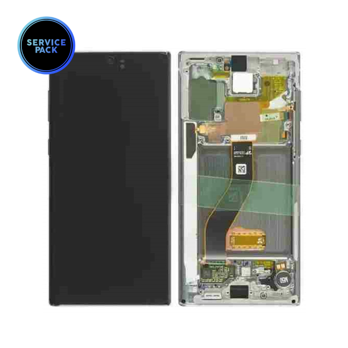 Bloc écran OLED avec châssis pour SAMSUNG Note 10 - N970 - SERVICE PACK - Gris