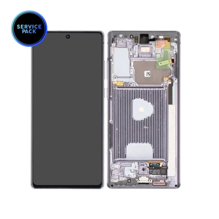 Bloc écran OLED avec châssis pour SAMSUNG Note 20 - N980F - SERVICE PACK - Gris