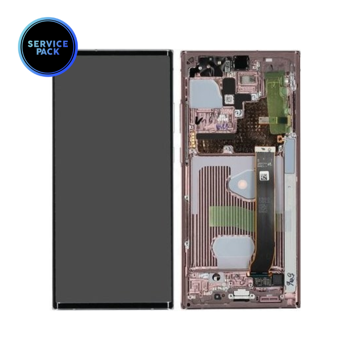 Bloc écran OLED avec châssis pour SAMSUNG Note 20 Ultra - N986B - SERVICE PACK - Bronze