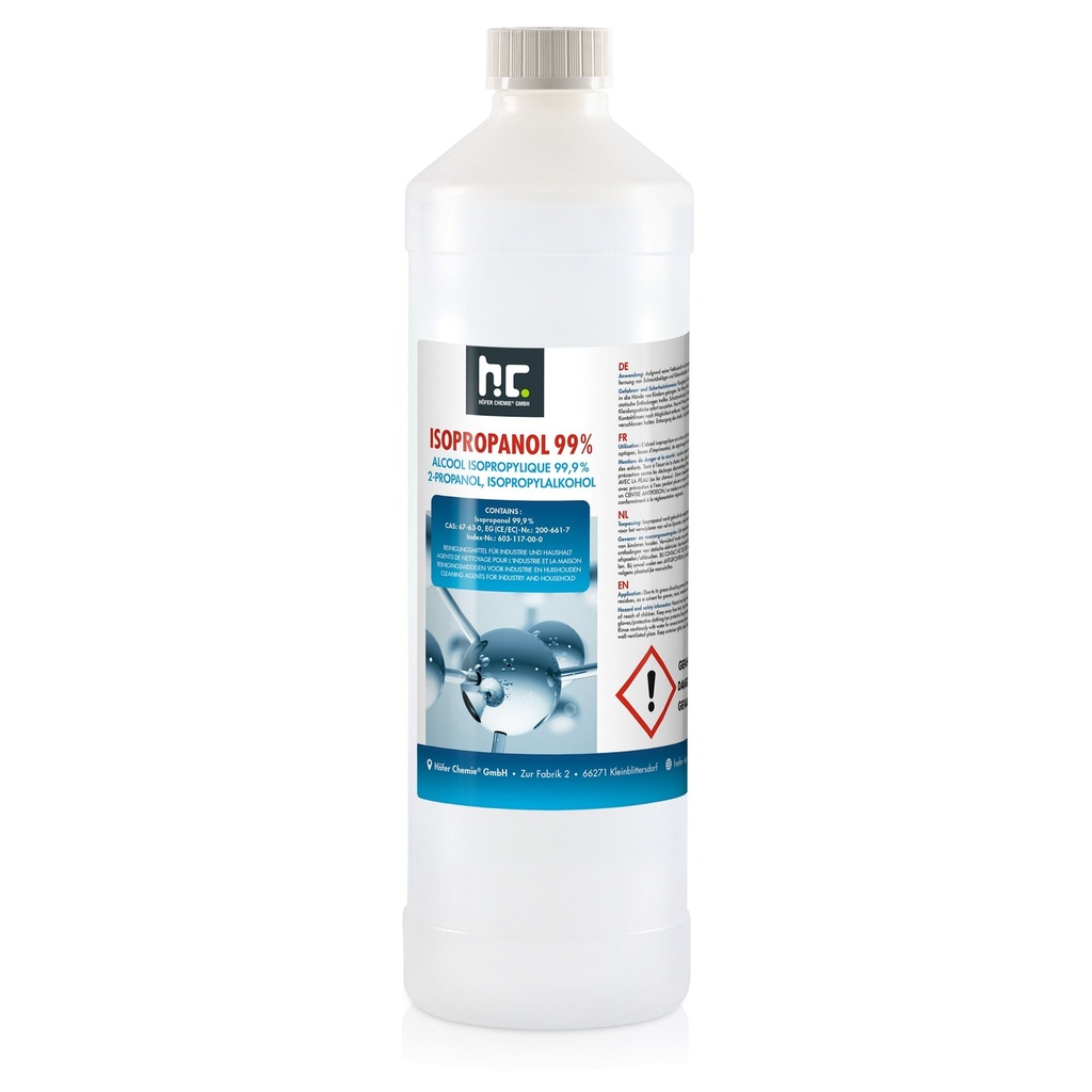 Alcool isopropanol 99,9 % HÖFER CHEMIE GMBH - Bouteille 1L