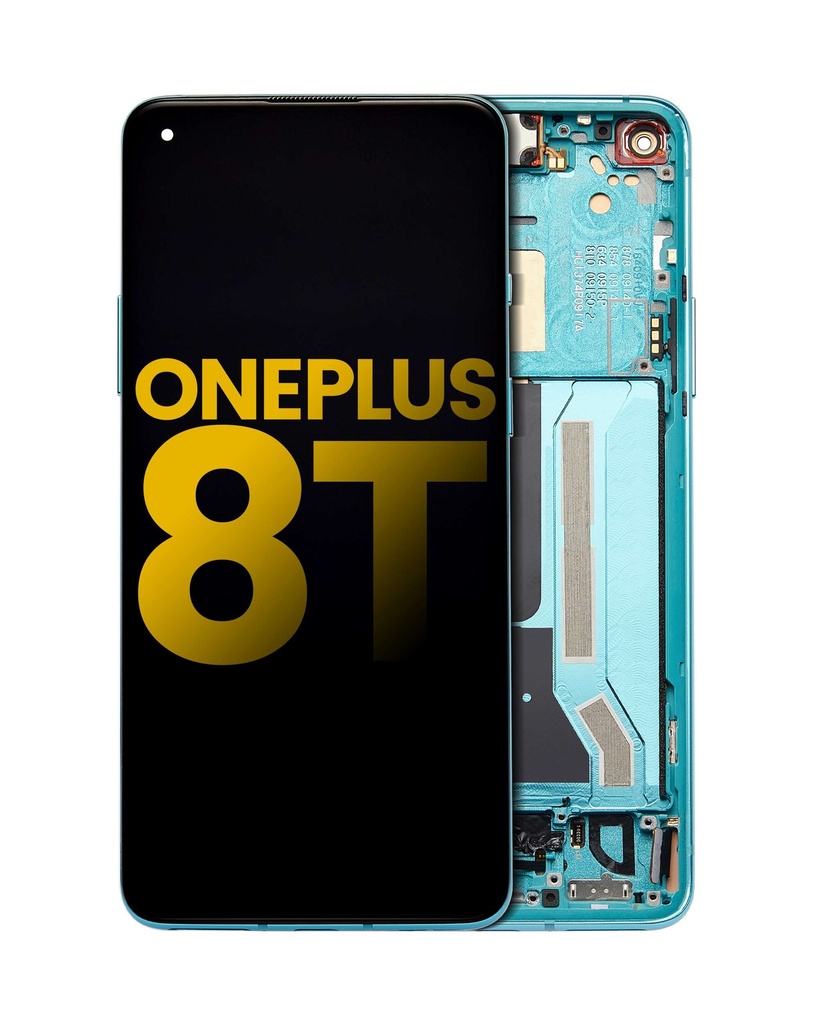 Bloc écran OLED avec châssis compatible OnePlus 8T - Reconditionné - Vert Aquamarine