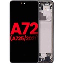 Bloc écran OLED avec châssis pour SAMSUNG A72 - A725 2021 - Aftermarket plus - Noir