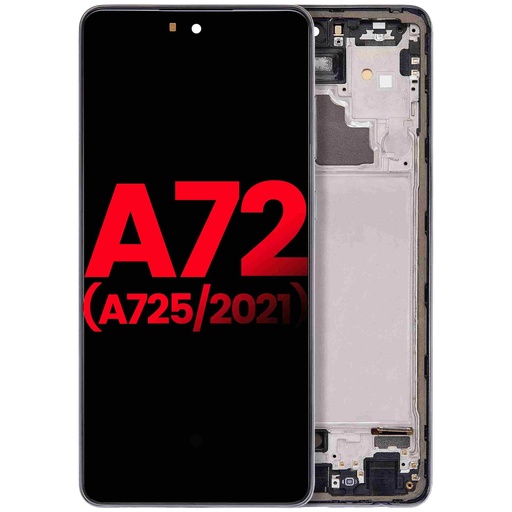 [107082087351] Bloc écran OLED avec châssis compatible SAMSUNG A72 - A725 2021 - Aftermarket plus - Noir