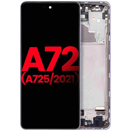 Bloc écran OLED avec châssis pour SAMSUNG A72 - A725 2021 - 6,36" - Aftermarket Plus - Violet