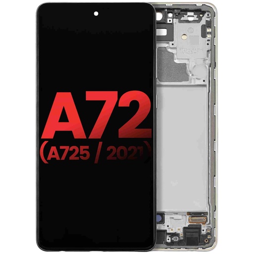 Bloc écran OLED avec châssis pour SAMSUNG A72 - A725 2021 - 6,67" - Aftermarket Plus - Blanc