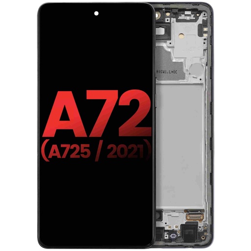 [107082111314] Bloc écran OLED avec châssis compatible SAMSUNG A72 - A725 2021 - 6,67" - Aftermarket Plus - Noir