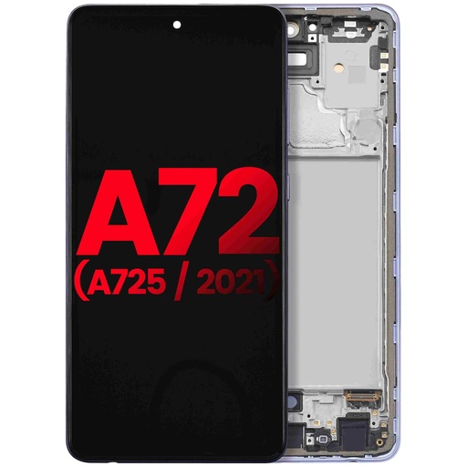 Bloc écran OLED avec châssis pour SAMSUNG A72 - A725 2021 - 6,67" - Aftermarket Plus - Violet