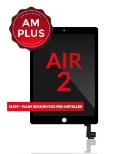 [107082005344] Bloc écran LCD et tactile compatible iPad Air 2 - Nappe smart cover pré-installée - Aftermarket Plus - Noir