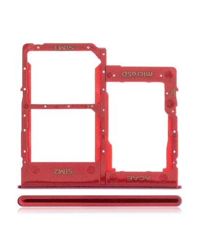 [107082026030] Tiroir Double SIM compatible SAMSUNG A40 - A405 2019 - Rouge