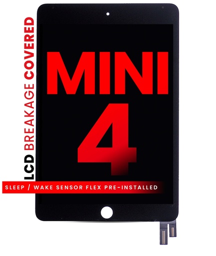 Bloc écran LCD et tactile pour iPad Mini 4 - Nappe smart cover pré-installée - XO7 - Noir