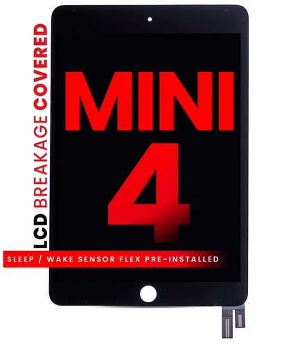 [107082004833] Bloc écran LCD et tactile compatible iPad Mini 4 - Nappe smart cover pré-installée - XO7 - Noir
