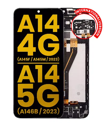 Bloc écran LCD avec châssis pour SAMSUNG A14 4G - A145 et A14 5G - A146 - Version Internationale - Reconditionné - Toutes couleurs