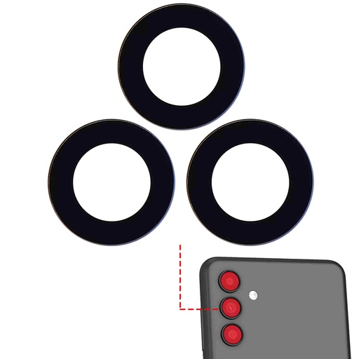 Lot de 10 lentilles caméra arrière - verre seul avec adhésif - pour SAMSUNG A24 - A245