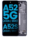 Bloc écran LCD avec châssis - pour SAMSUNG A52 5G et A52s - Aftermarket Incell - Violet