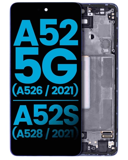 Bloc écran LCD avec châssis - pour SAMSUNG A52 5G et A52s - Aftermarket Incell - Violet