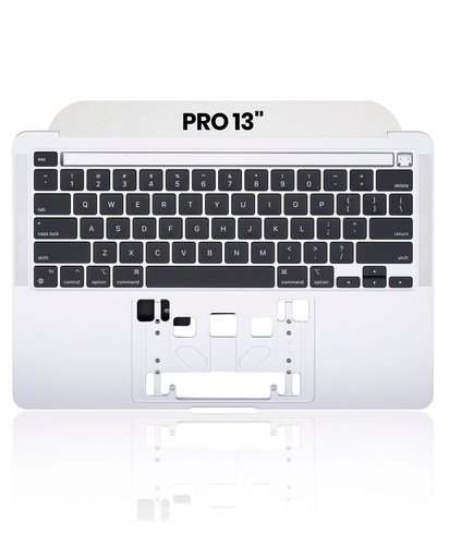 Top case avec clavier AZERTY rétroéclairé pour MacBook Pro 13" A2338 - Fin 2020 - Silver