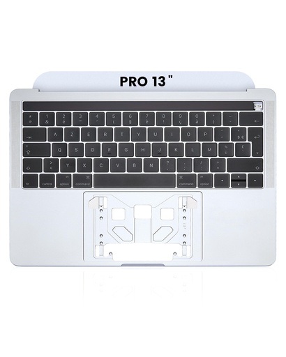 Top case avec clavier AZERTY rétroéclairé pour MacBook Pro 13" Touch Bar A1706 - Fin 2016 - Milieu 2017 - Silver