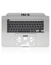 Top case avec clavier AZERTY pour MacBook Pro 16" A2141 - Milieu 2019 - Gris