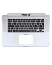 Top case avec clavier AZERTY rétroéclairé pour MacBook Pro 15" Retina A1398 - Milieu 2015 - Silver
