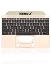 Top Case avec clavier AZERTY rétroéclairé pour Macbook Retina 12" - A1534 - 2016 - 2017 - Or