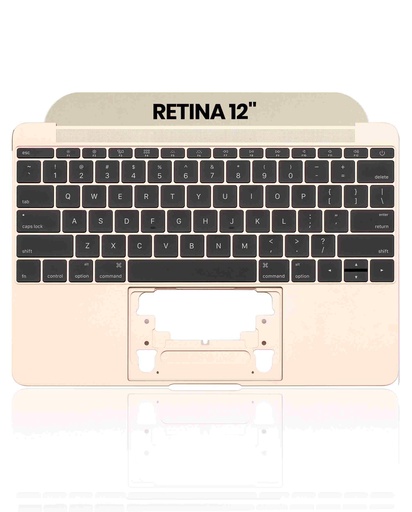 Top Case avec clavier AZERTY rétroéclairé pour Macbook Retina 12" - A1534 - 2016 - 2017 - Or