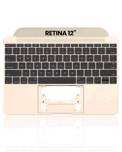 [6776.5404] Top Case avec clavier rétroéclairé AZERTY pour Macbook Retina 12" (A1534/2016-2017) OR